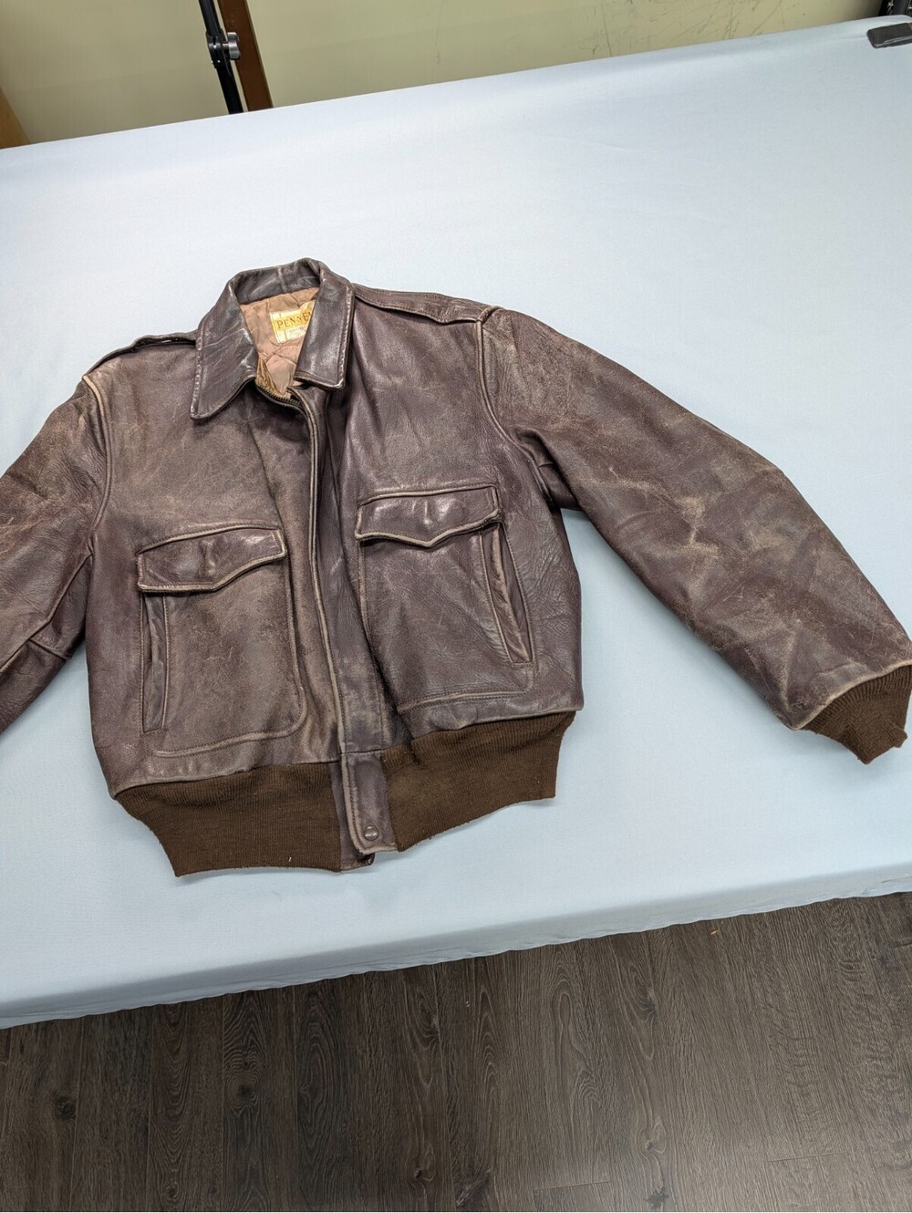A2 Flight Bomber Jacket Penneys Horsehide Leather 50s 42 L
